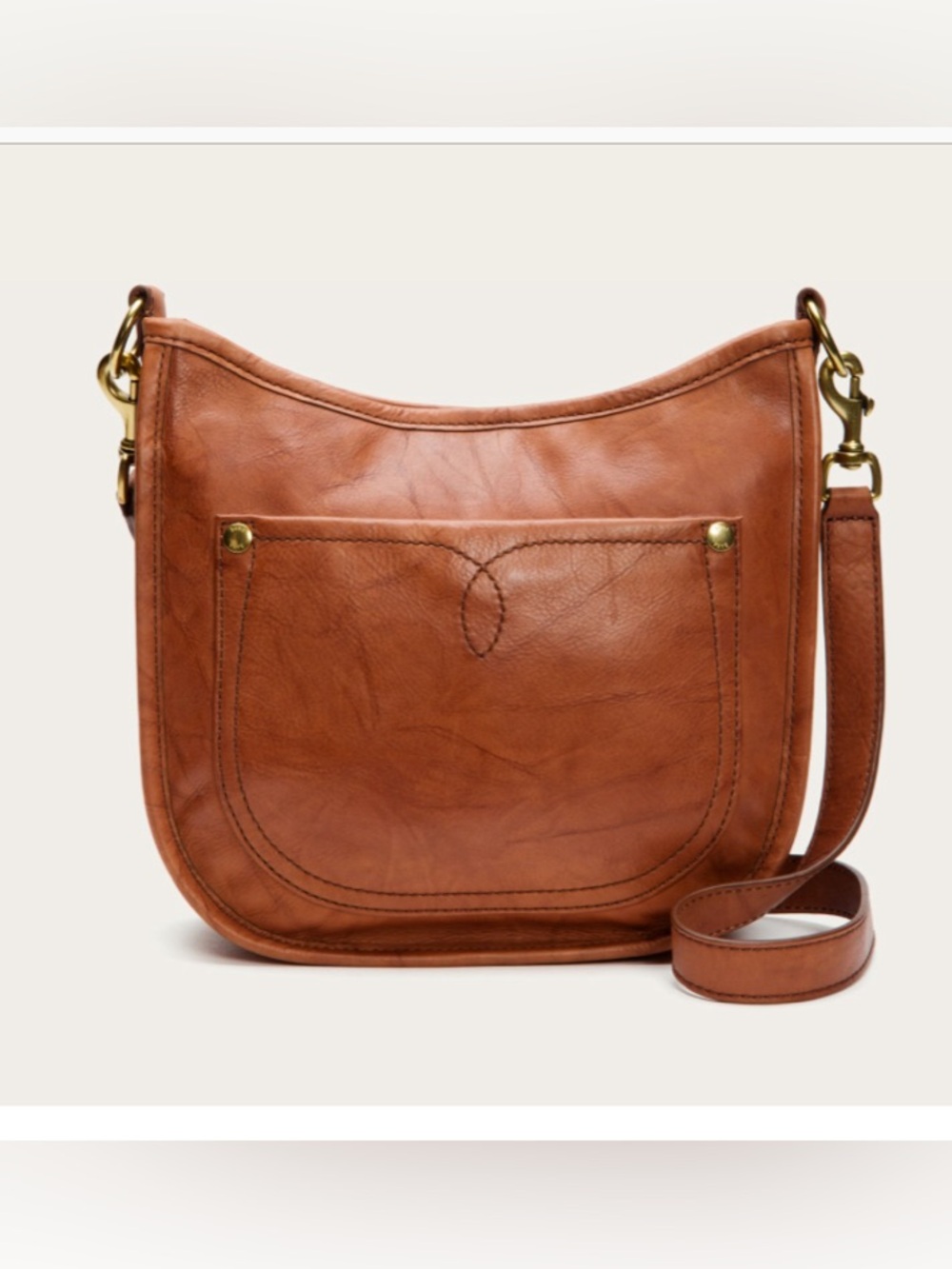 FRYE Campus Rivet Crossbody Leather Bag - Saddle